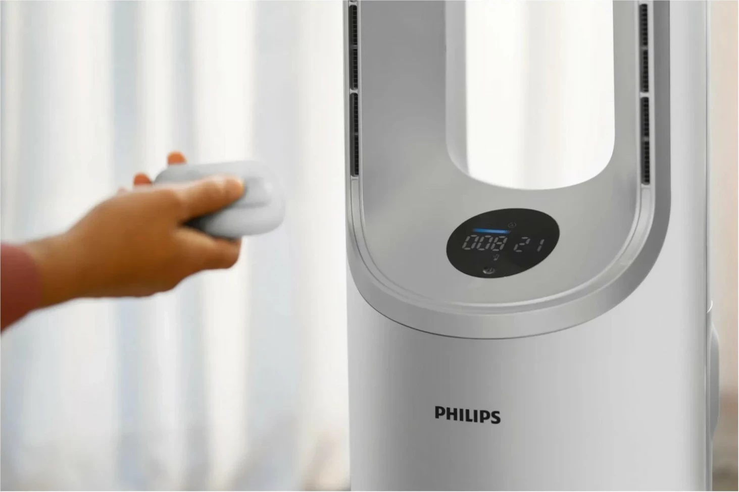 Purifikues ajri dhe ventilator Philips Air Performer 7000 AMF765/10, 70m², Wi-Fi, i bardhë/argjendtë