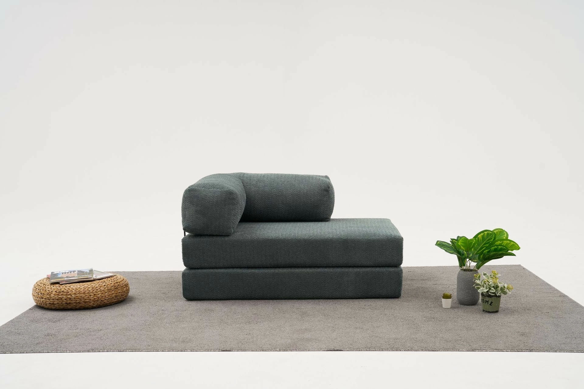 Divan 2-ulësesh, Comfort, stof 100% chenille, ngjyrë e gjelbër
