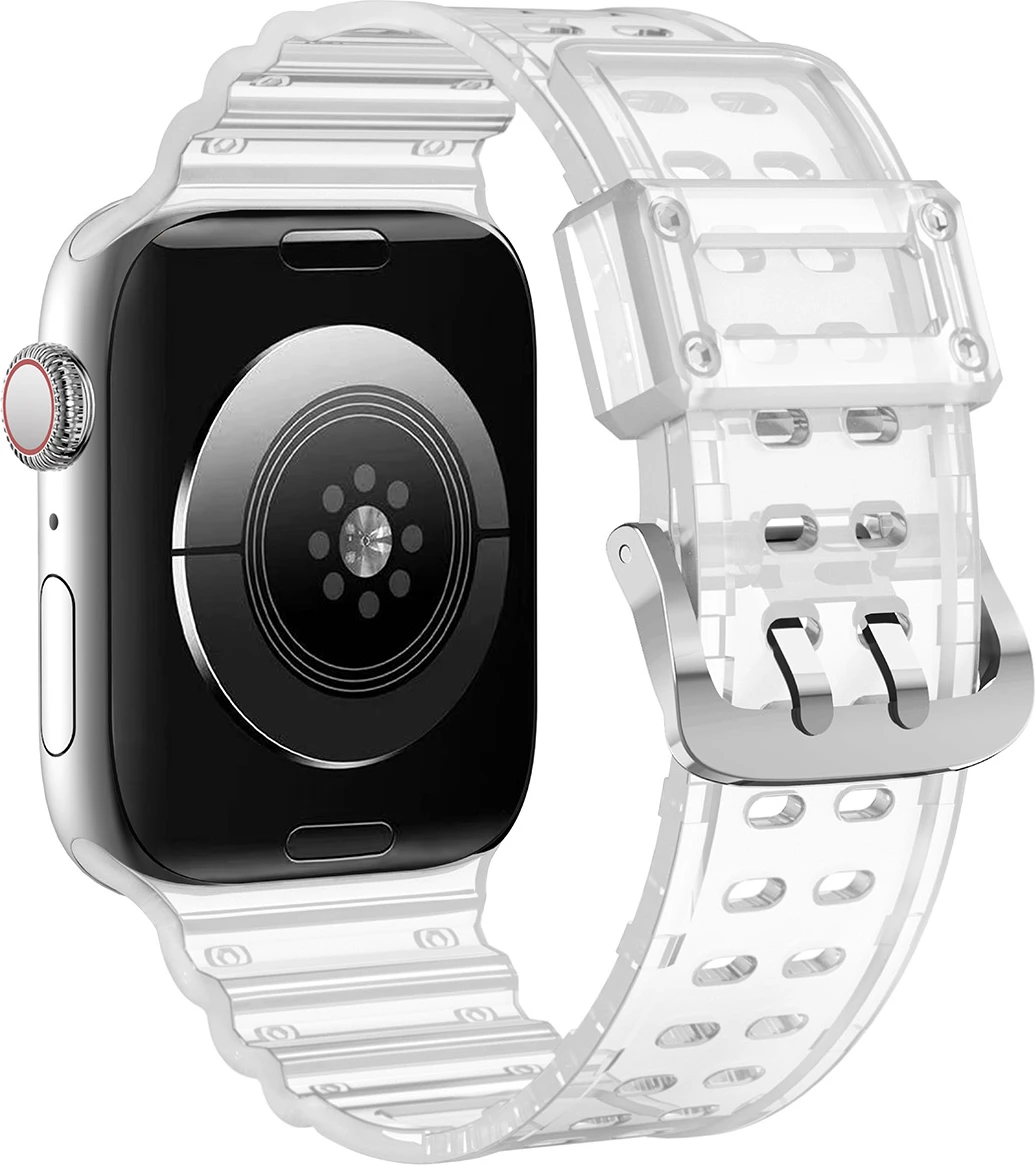 Rrip Apple Watch Hurtel Strap Triple Protection, për seri 1-9 & SE, 38/40/41mm, Transparent