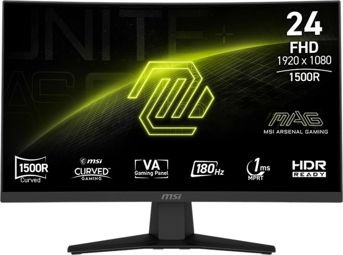 Monitor MSI MAG 244C, 23.6 inch, VA Curve 1500R, Full HD, 180Hz, 1ms, zi