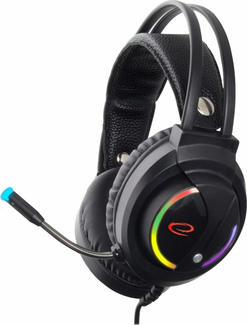 Kufje gaming Esperanza NightShade EGH470 me mikrofon, me kabllo 2 m, 3.5 mm/USB, ndriçim RGB, të zeza