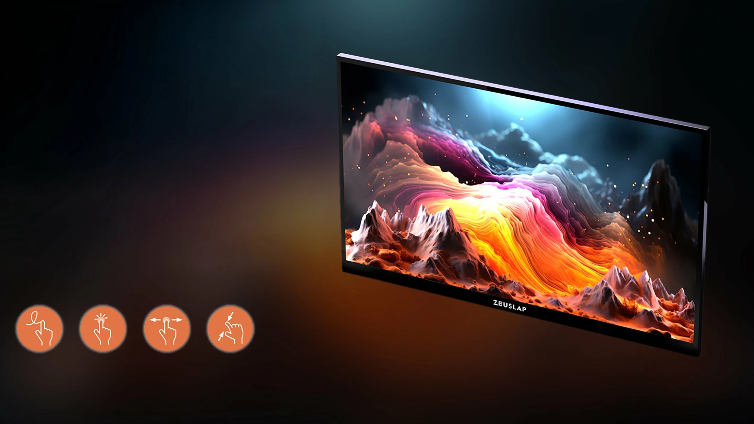 Monitor portativ Zeuslap OL133ED 13.3\" OLED Full HD touchscreen, USB-C/Mini HDMI, VESA, i zi