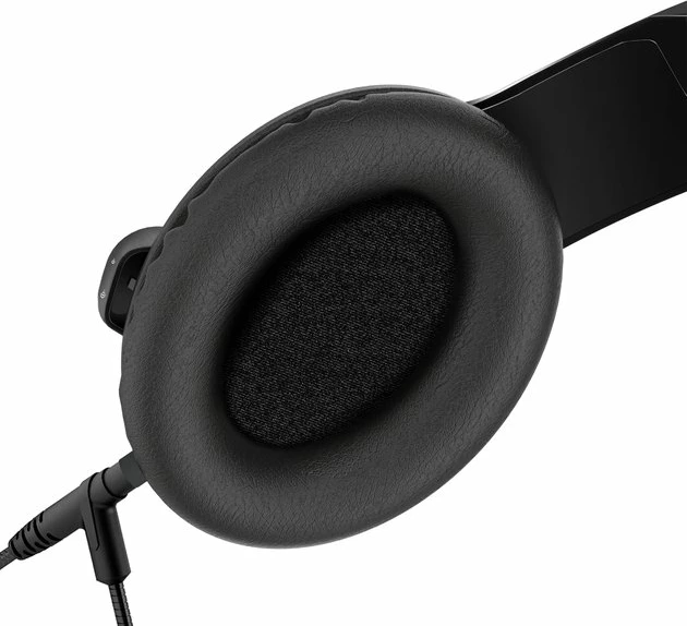 Kufje MEE audio KJ35M, me mikrofon, 3.5mm, limitues volumi 85 dB, kabllo 1.2 m, të zeza