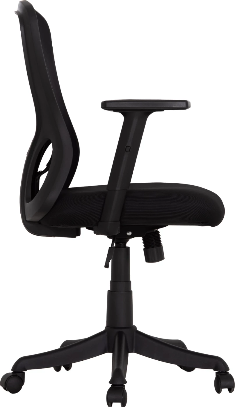 Karrige zyre KRAM, kornizë e zezë, material rrjete i zi, FH1208.01, 64x64x100-108cm