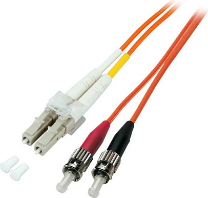 Kabllo patch fibra optike EFB Elektronik LC-ST OM2, 0.5 m, duplex, LSZH, portokalli