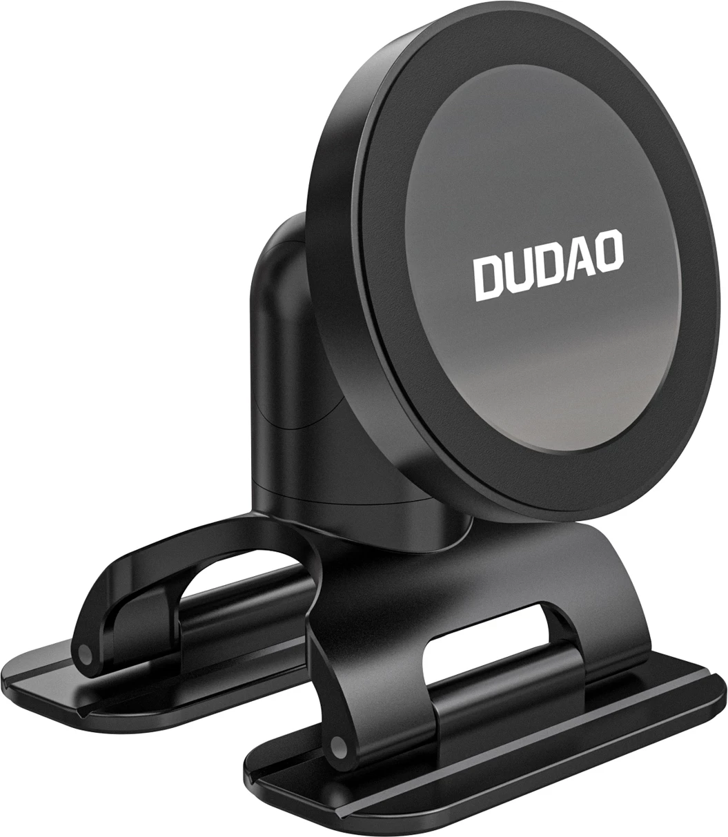 Mbajtës makine magnetik për celular, Dudao F25, MagSafe, rrotullim 360°, për pult ose xham, i zi