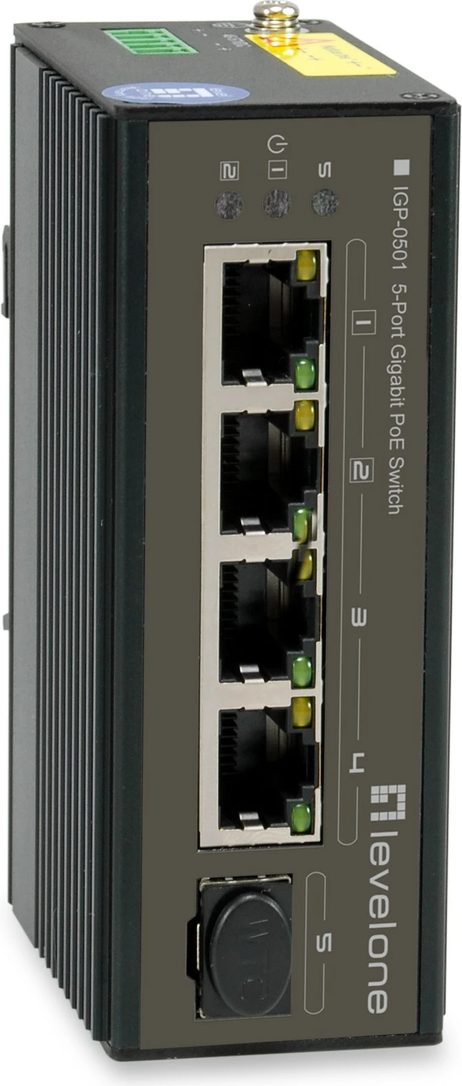 Switch LevelOne 5-Port Gigabit Industrial, DIN-Rail, Ethernet Gigabit, PoE