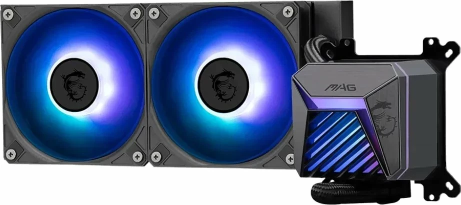 Ftohje me ujë MSI MAG CoreLiquid A15 240 (306-7ZWAA11-L80), radiator 240mm, ARGB, 2x120mm PWM