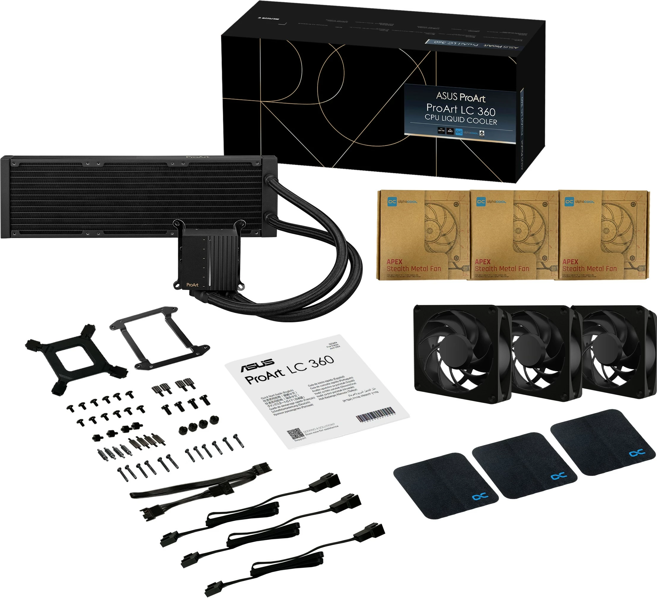 Ftohës me lëng ASUS ProArt LC 360, 3 ventilatorë 120mm, i zi