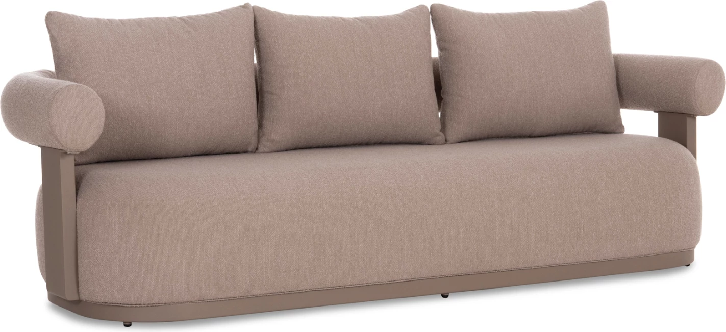 Divan treshe DECCARD CD6462.02, alumin dhe material, bezhë, 230x92x67Y