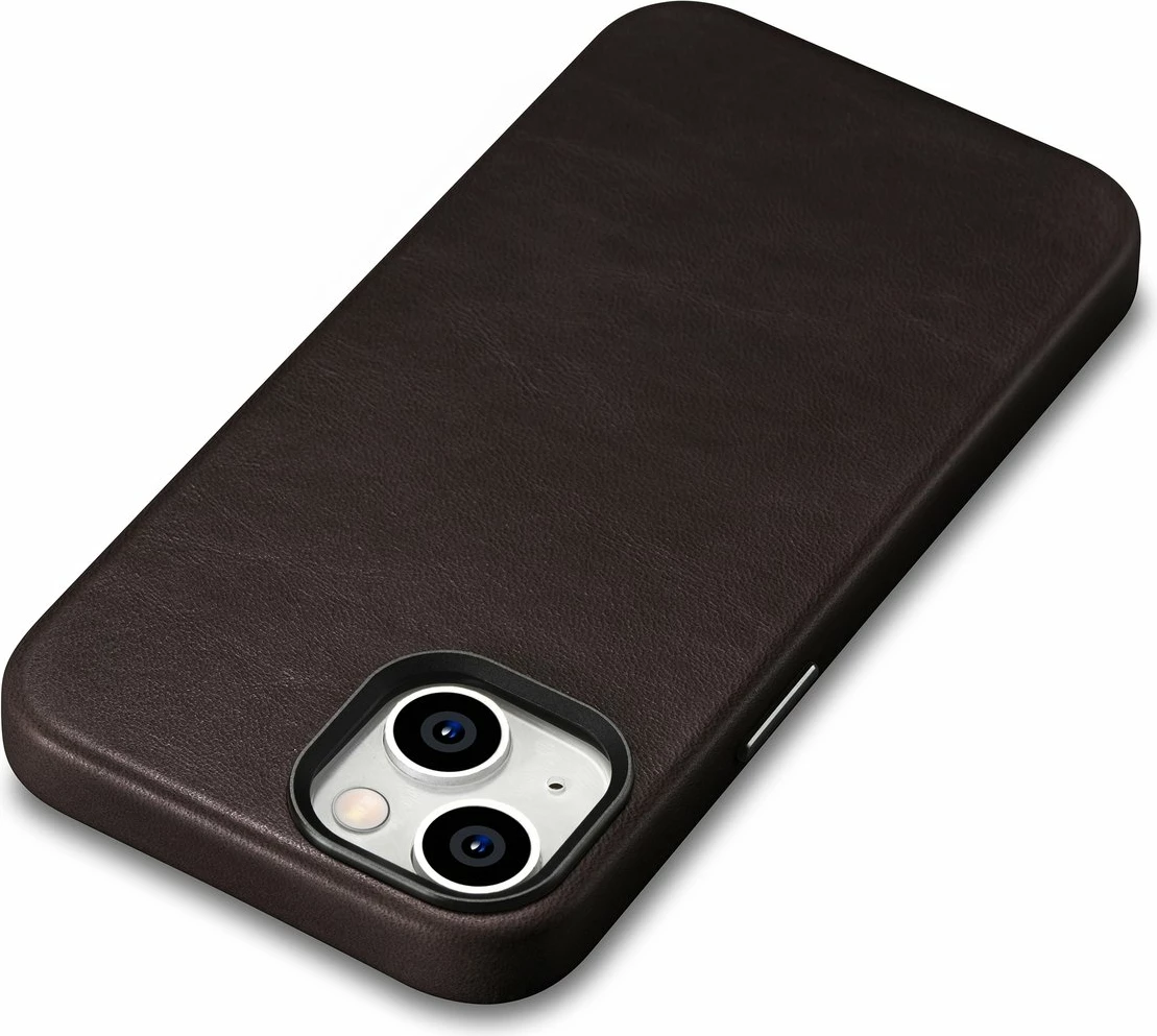 Mbështjellës iCarer Oil Wax Premium për iPhone 14 Plus, lëkurë natyrale, MagSafe, Kafe