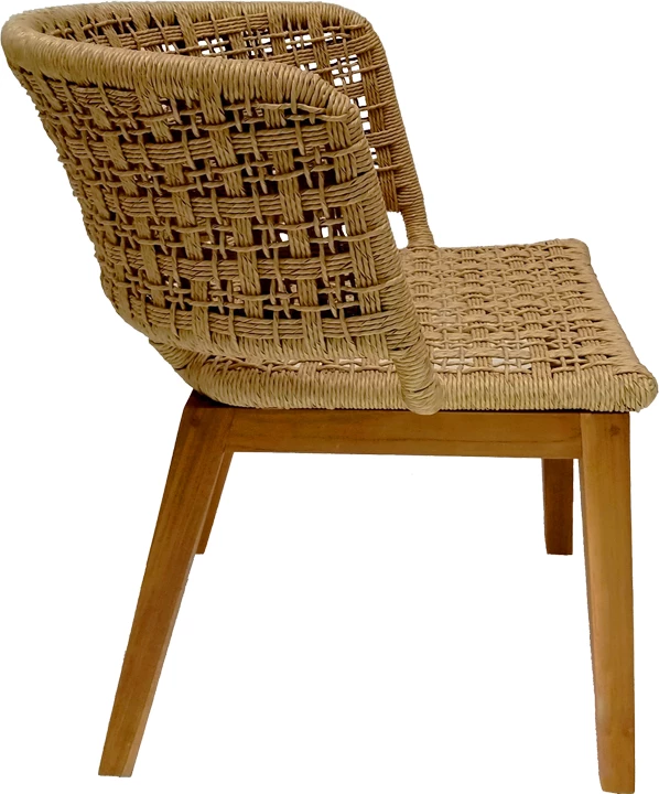 Karrige Milou, dru tik dhe litar pe, ngjyrë natyrale, 59x65x73cm