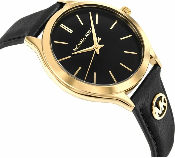 Orë dore femrash Michael Kors Slim Runway MK7553, e zezë, me kuti