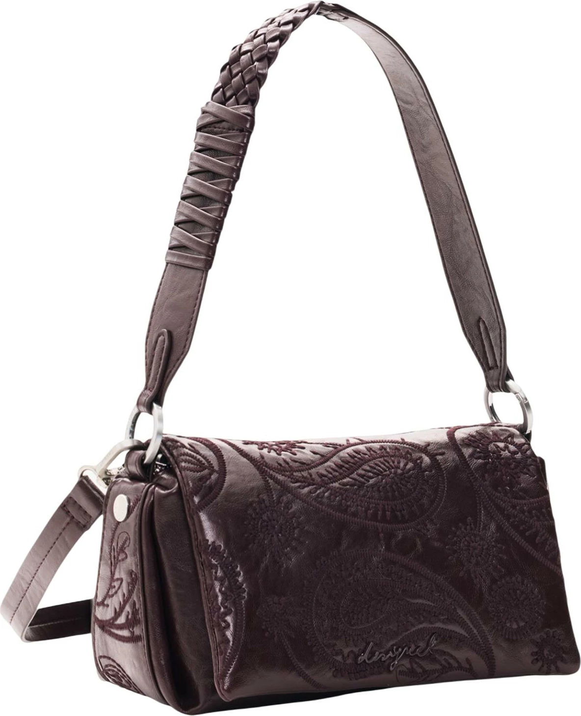 Çantë krahu për femra Desigual Siroco Naron Mini 26WAXPAA, kafe e errët
