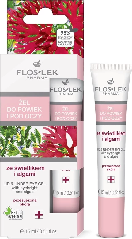 Xhel për sy dhe nën sy Floslek Hamamelis dhe Alga për femra, 15ml