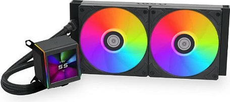 Ftohës uji për CPU Lian Li Galahad LCD, IPS ekran, 2x120mm RGB, i bardhë