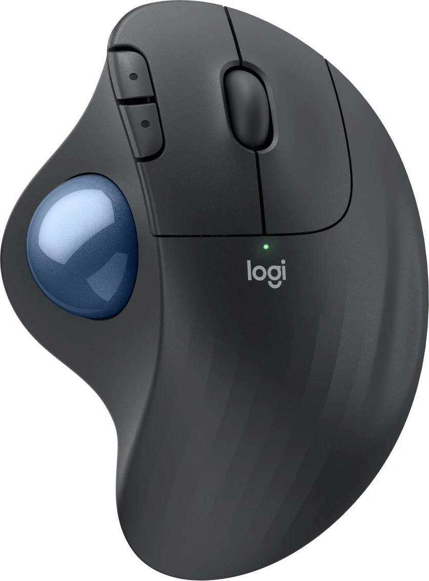Maus Logitech ERGO M575S, Wireless Trackball, Graphite + Blue Ball