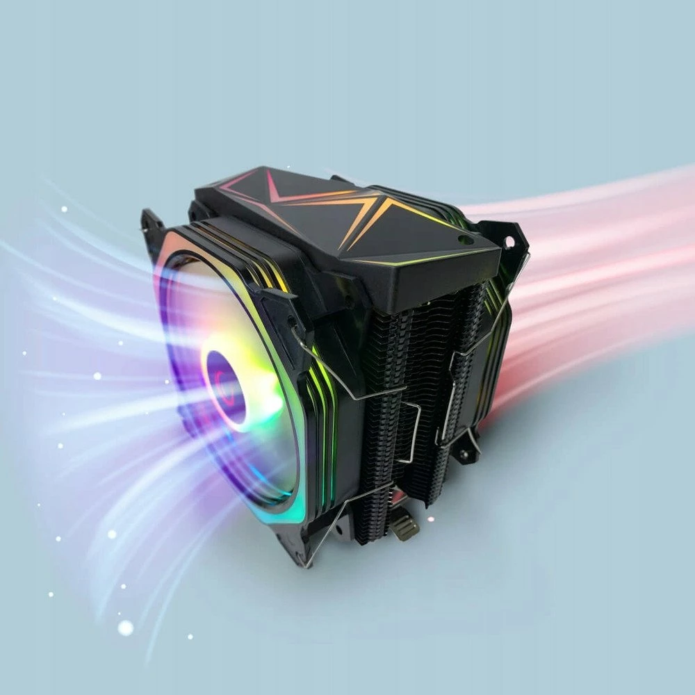 Ftohës CPU Rampage Octagon C60 OCTAGONC60-BLACK, 2x120mm ARGB, 180W TDP, i zi