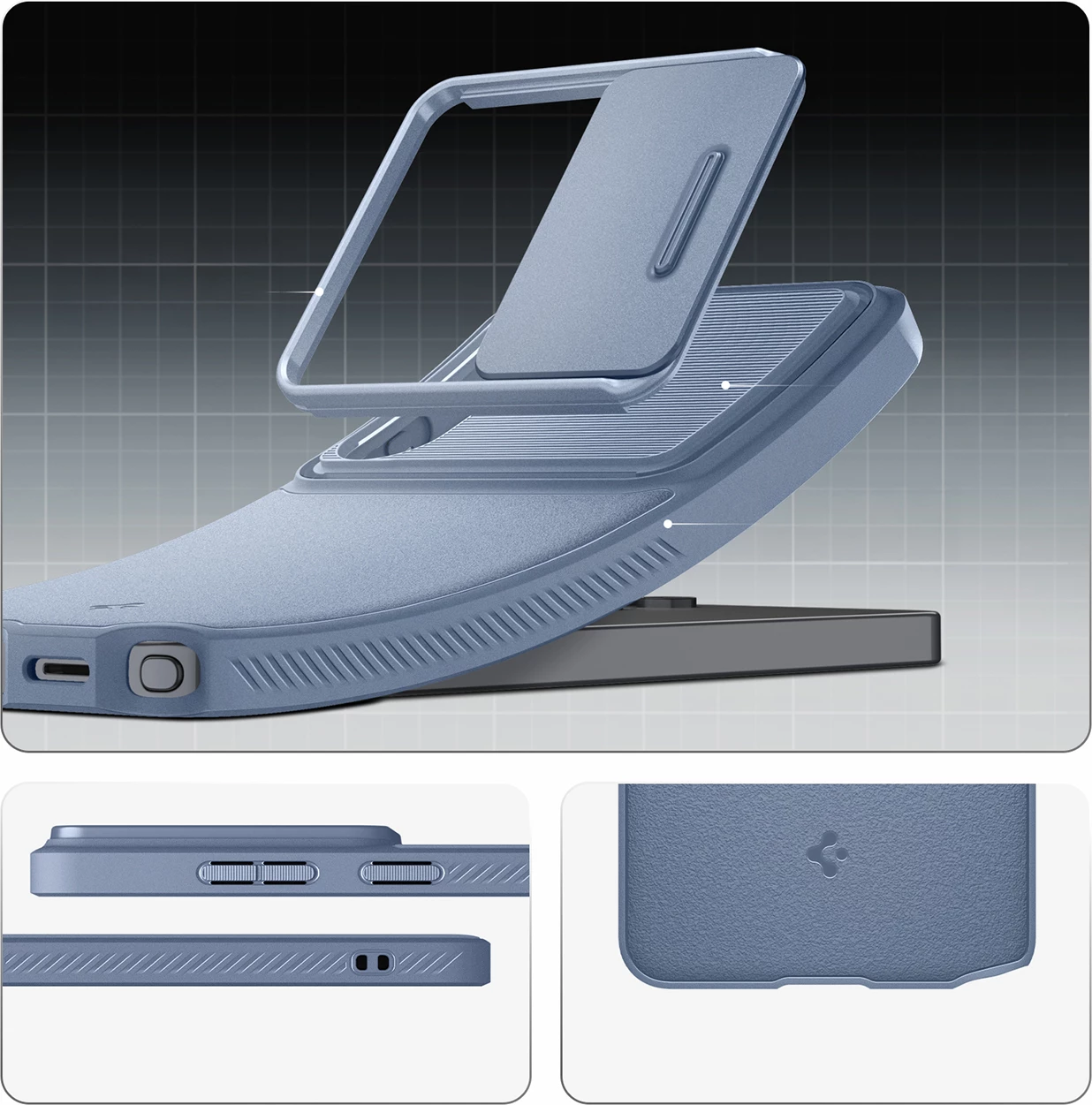 Mbështjellës Spigen Optik Armor për Samsung Galaxy S26 Ultra, me mbulesë rrëshqitëse për kamerë, Blu, 1 copë