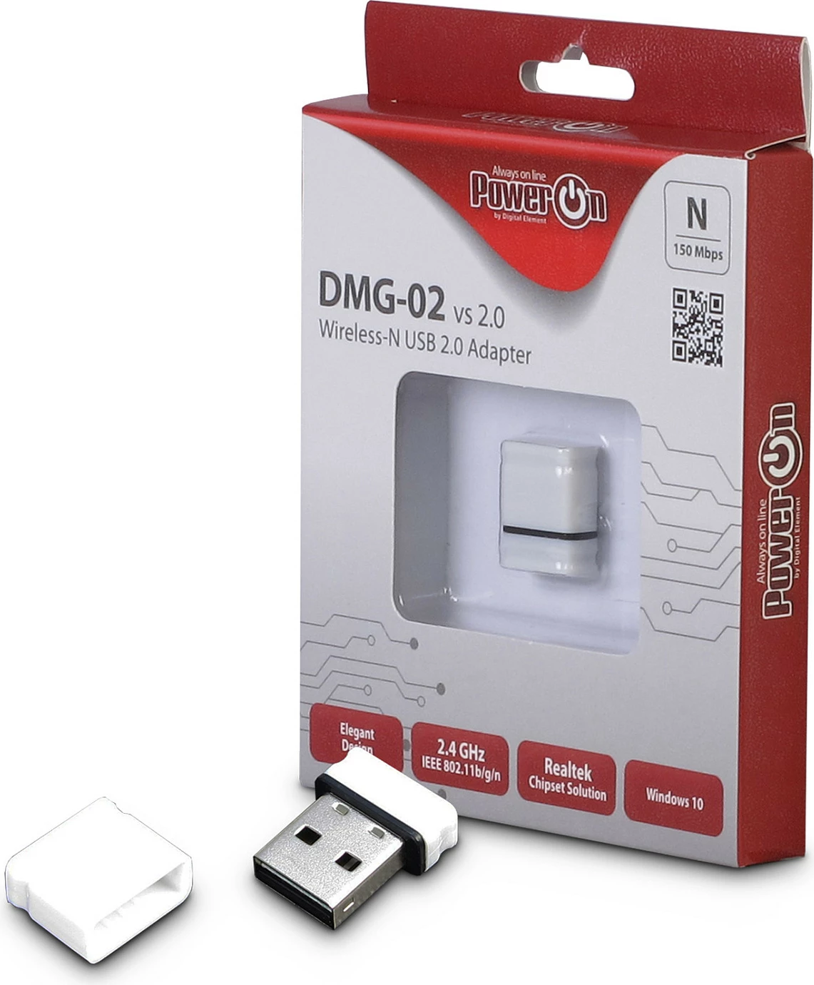 Adapter WiFi USB Inter-Tech DMG-02, 150 Mbps, nano, i bardhë