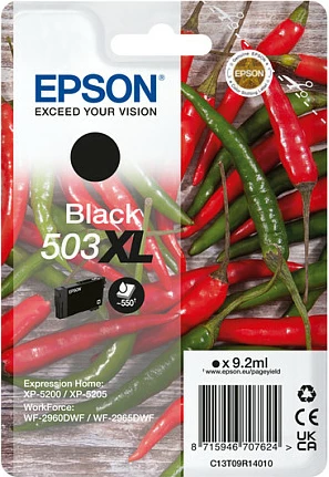 Kartushë boje Epson 503XL, 9.2 ml, deri 550 faqe, e zezë