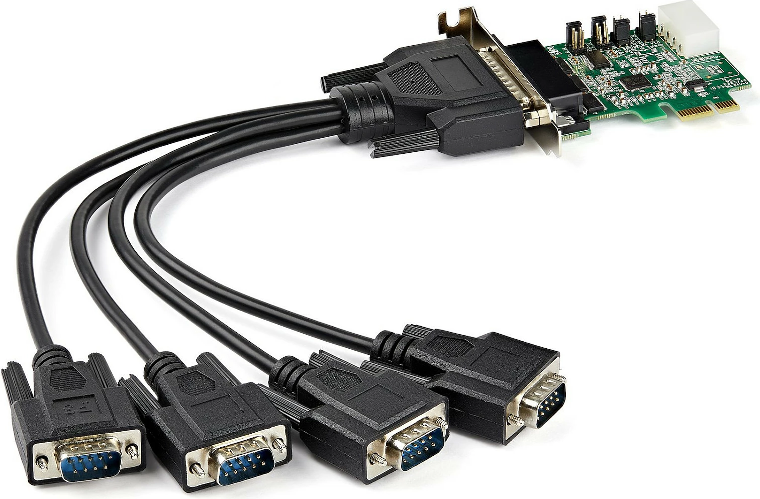 Kartë zgjerimi PCIe seriale StarTech 4x RS-232 (DB9), 16950 UART, Low Profile, FIFO 256B, e gjelbër