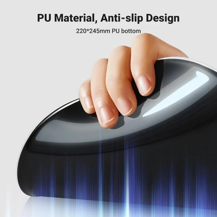 Mauspad ergonomik UGREEN 25245 me mbështetëse dore (memory foam), 220×245 mm, i zi