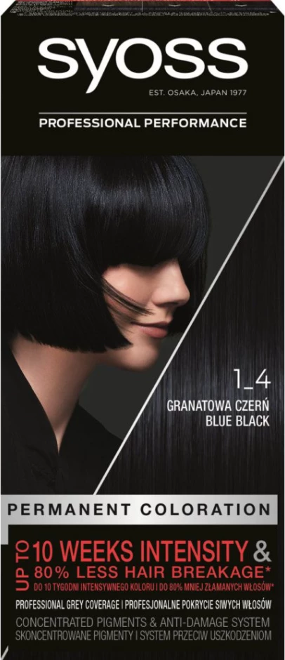 Ngjyrë për flokë Syoss 1-4 Blue  Black, 50 ml