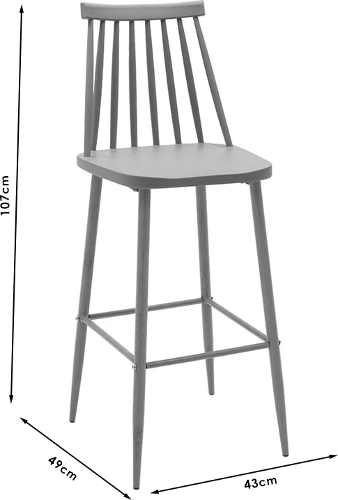 Karrige për bar Aurora pp e bardhë-natyrale 42x47x109cm, set prej 2 copash