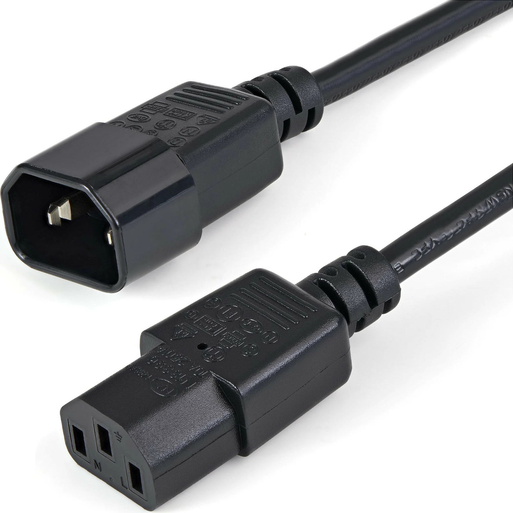 Kabllo zgjatëse rryme StarTech PXT1001M, IEC C14 në C13, 1m, 18AWG, 250V 5A, e zezë