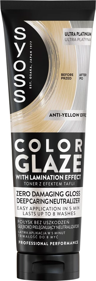 Toner për flokë Syoss Color Glaze Glossing Toner për femra Ultra Platinum 130ml