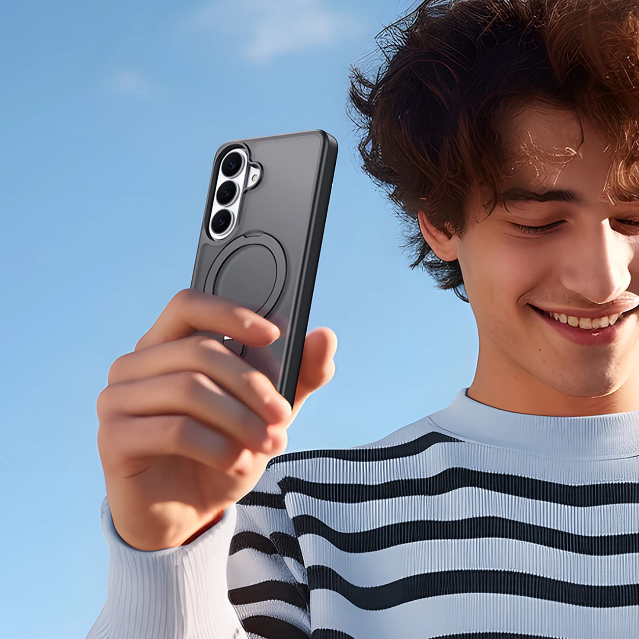 Mbështjellës Dux Ducis Yind për Samsung Galaxy S26+, MagSafe, me stand, i zi