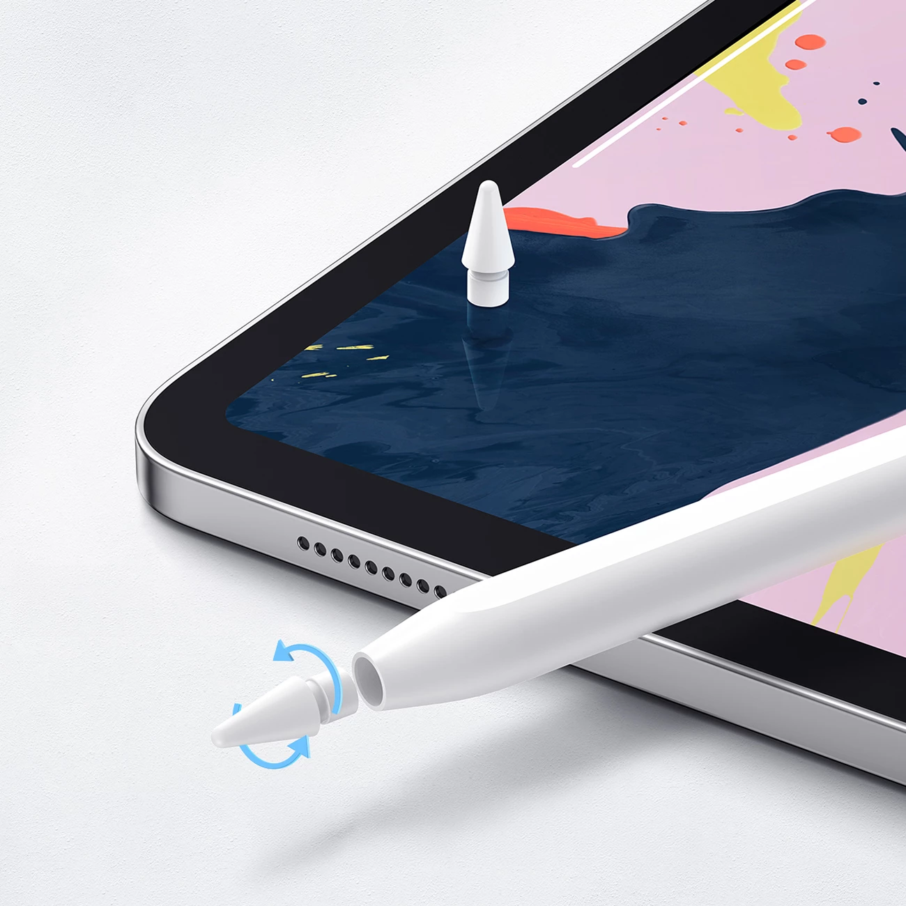 Stilus aktiv Joyroom JR-X9S Pro, USB-C, 130 mAh, 2 maja ndërrueshme, i bardhë