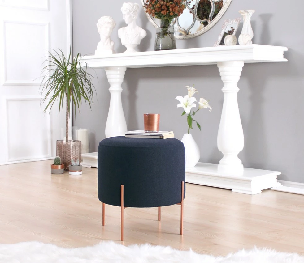 Puf Atelier del Sofa, ngjyrë kaltër e errët, 50 - këmbë bakri