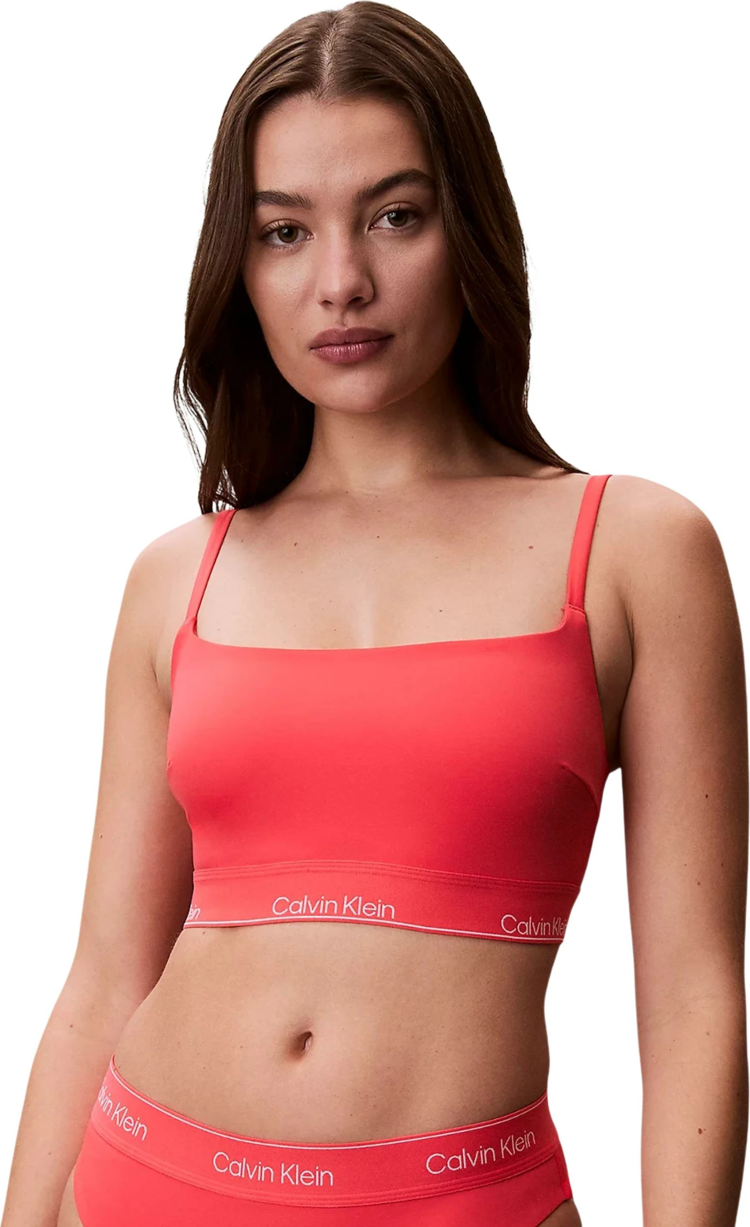Sutjenë bikini Calvin Klein Jeans LV00Q61130 për femra, portokalli