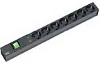Zgjatues rryme Bachmann 19" 7-priza me switch, 48.26 cm, i zi