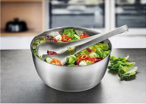 Shtrydhëse sallate Gefu ROTARE, inox, me kapak rrotullues, argjendtë
