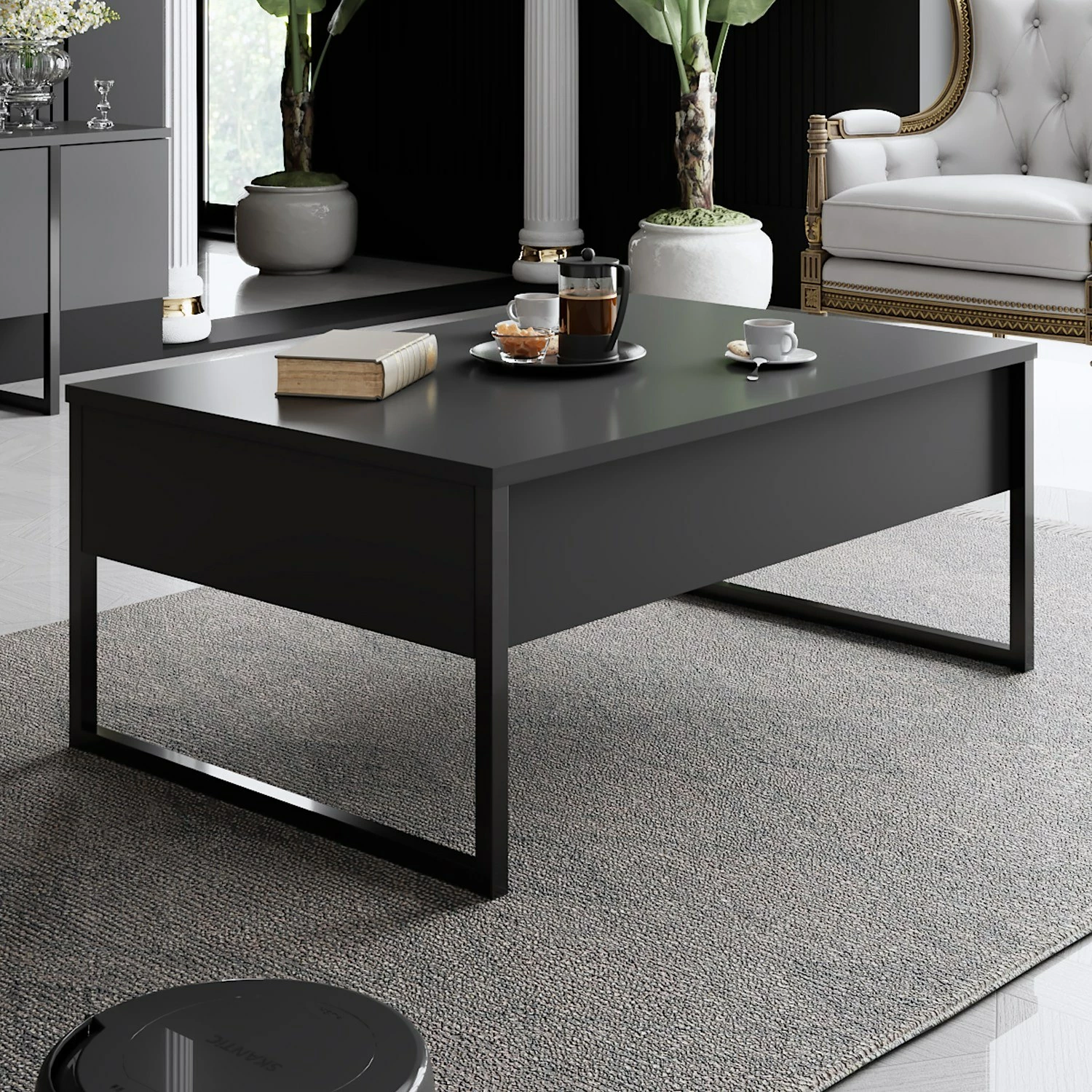Set mobiljesh për dhomë dite, Luxe, antracit, e zezë
