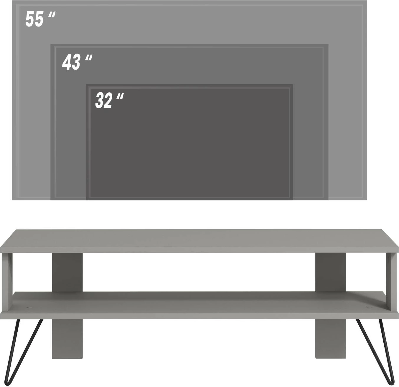Raft televizori, ngjyrë gri, Skye Decor, Duama