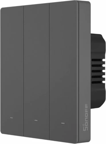 Switch muri smart Wi‑Fi SONOFF M5-3C-80, 3-kanalësh, antracit