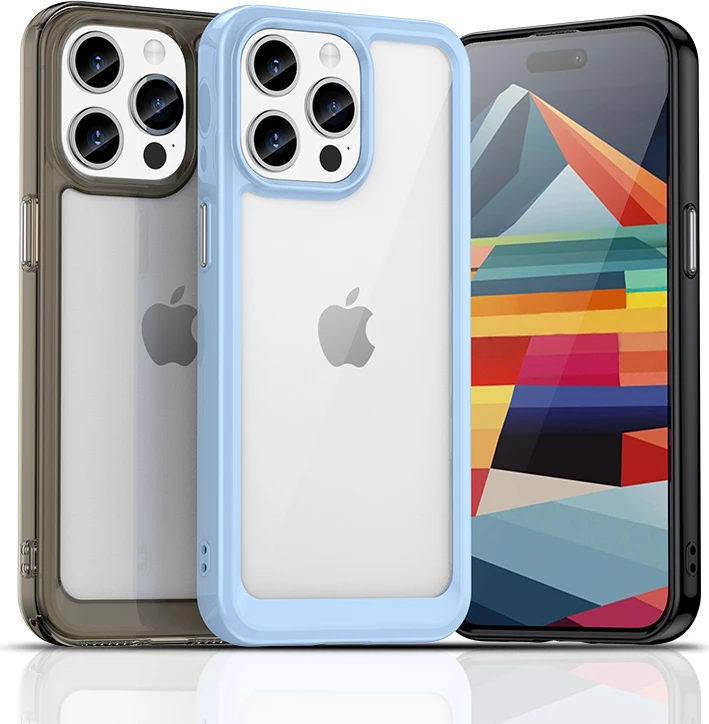 Mbështjellës Hurtel Outer Space Case për iPhone 15 Pro, transparent/kaltër