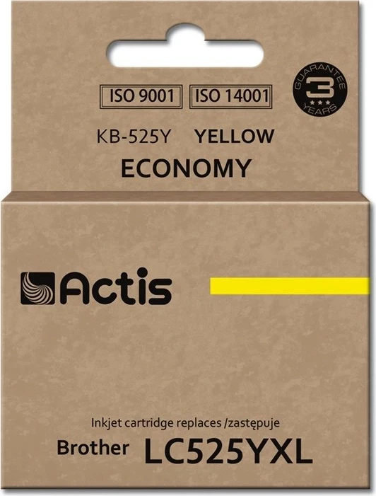 Ngjyrë zëvendësuese Actis KB-525Y ink  për Brother LC-525Y, 15ml, e verdhë