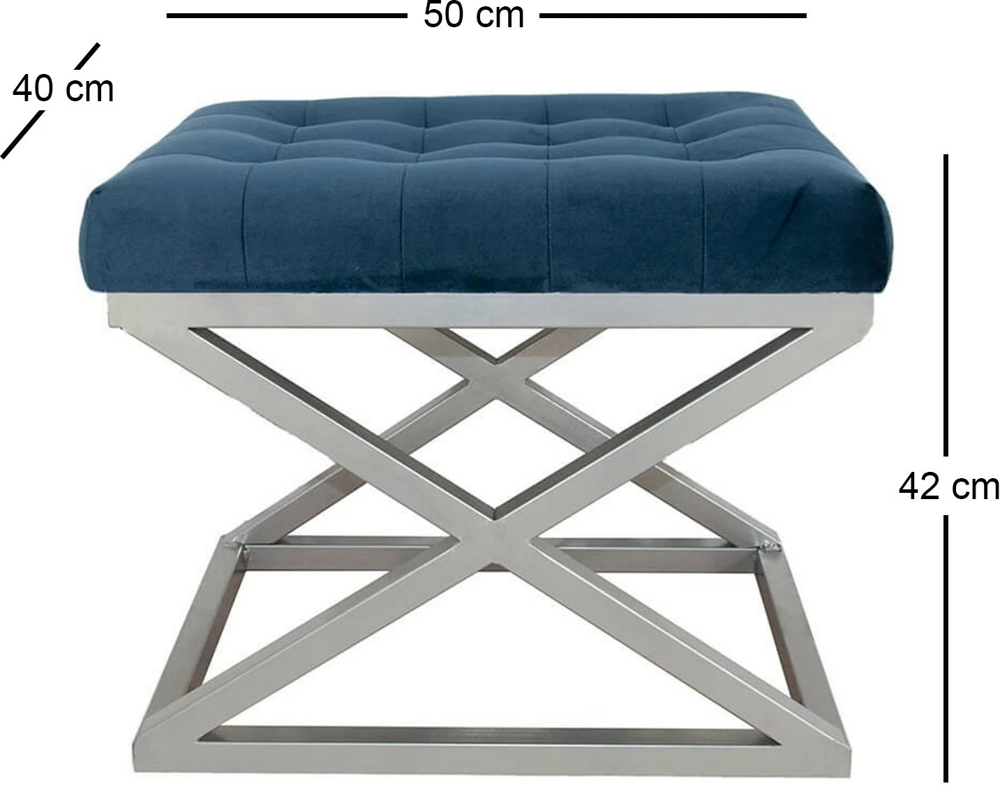 Puf Atelier del Sofa, ngjyrë argjendi dhe kaltër e errët