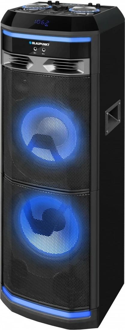 Sistem audio Blaupunkt PS11DB me Bluetooth, karaoke, 1200W, i zi, me dy mikrofonë wireless