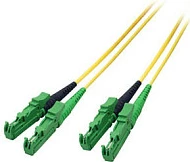Kabllo patch fibra optike EFB Elektronik E2000/APC–E2000/APC, OS2, 5 m, duplex, e verdhë