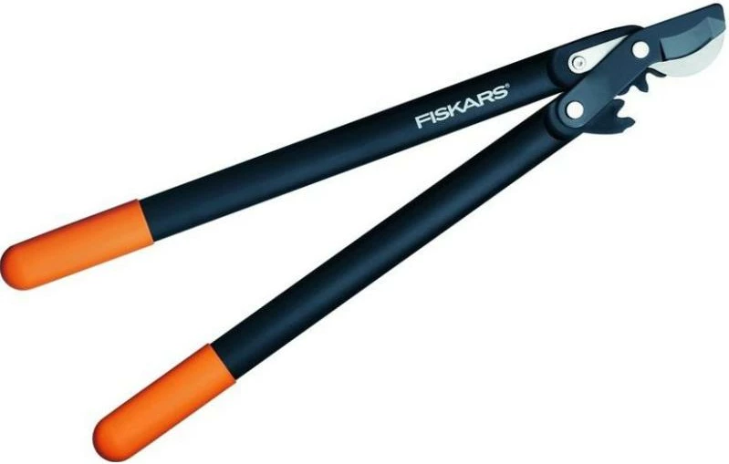 gërshërë krasitjeje me doreza të gjata Fiskars PowerGear Bypass Lopper Medium L74 (1000582), 57 cm, prerje deri 38 mm, zi/portokalli/jeshile