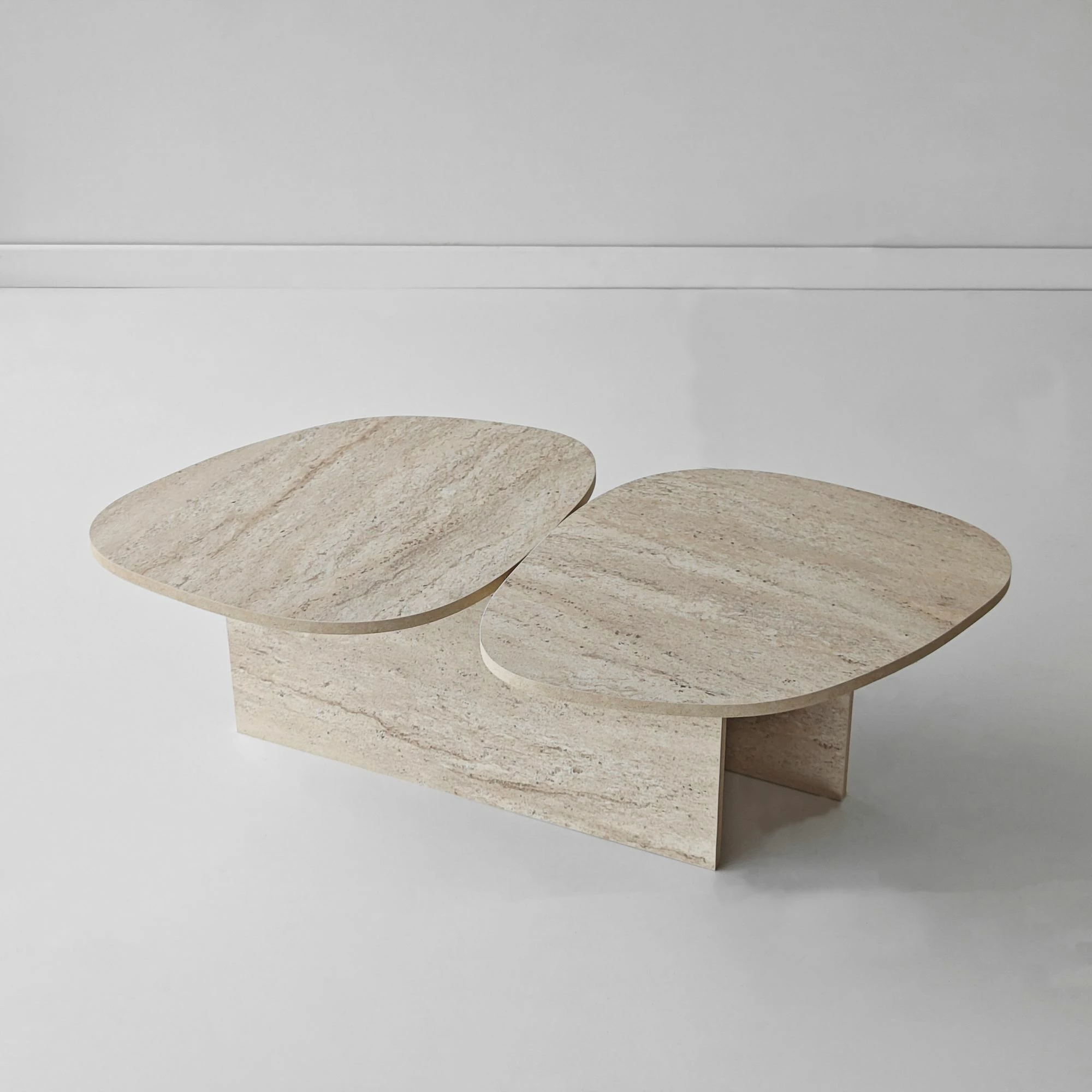 Tavolinë kafeje Skye Decor, ngjyrë travertine