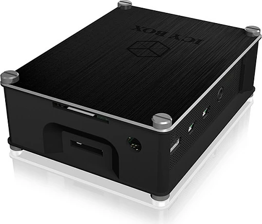 Kasë ICY BOX IB-RP110 për Raspberry Pi 4 Model B, alumin/plastik, e zezë