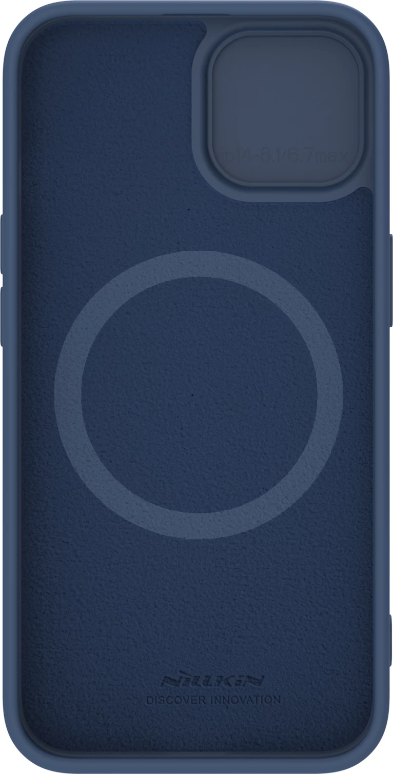 Mbështjellës Nillkin CamShield Silky Silicone për iPhone 15 Plus, Kaltër e errët