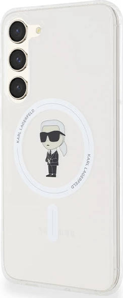 Mbështjellës Karl Lagerfeld IML Ikonik MagSafe për Samsung Galaxy S23+, Transparent